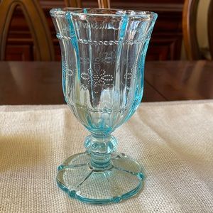 Vintage Debi Lily Blue glass Depression Water Goblet